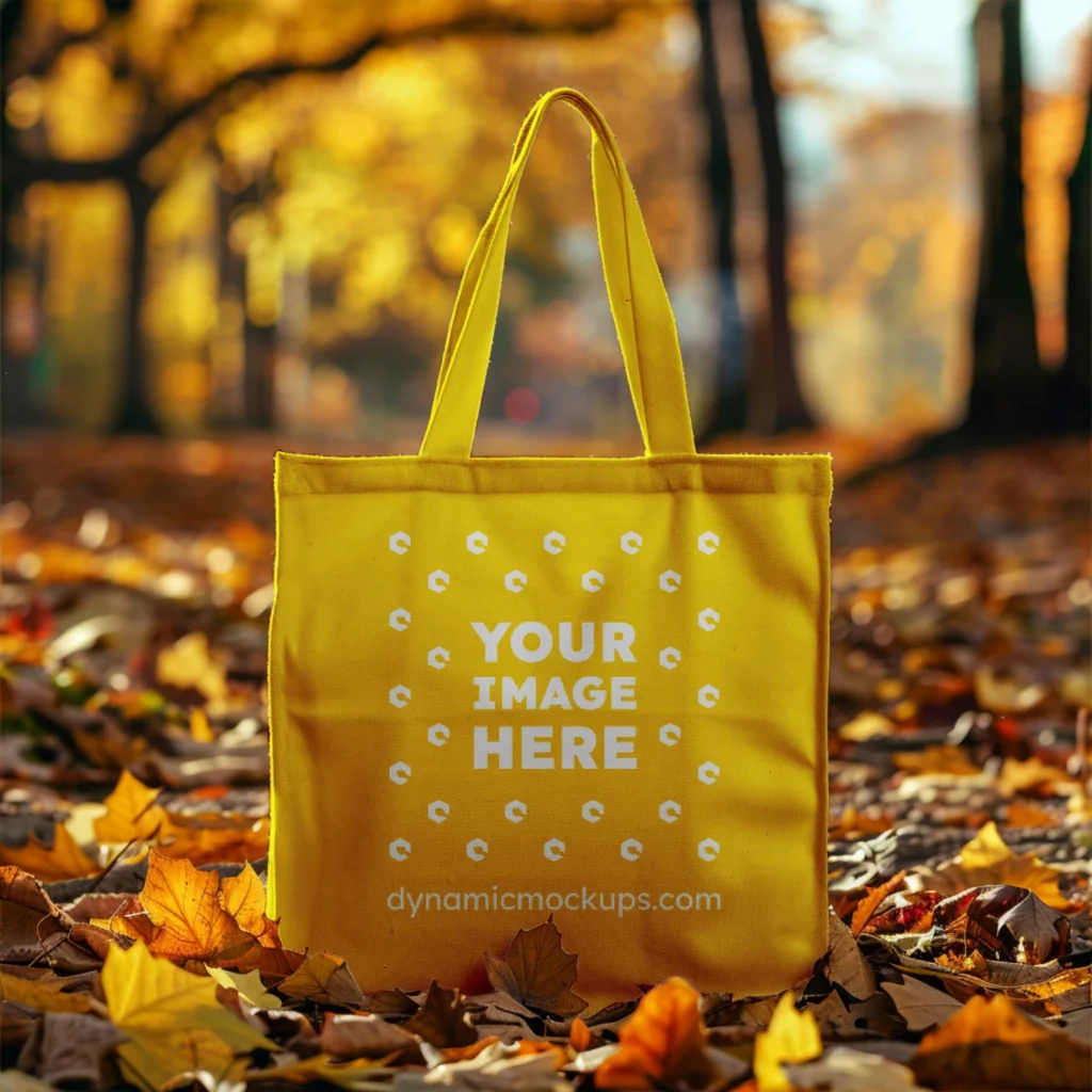 Orange Canvas Tote Bag Mockup Front View Template