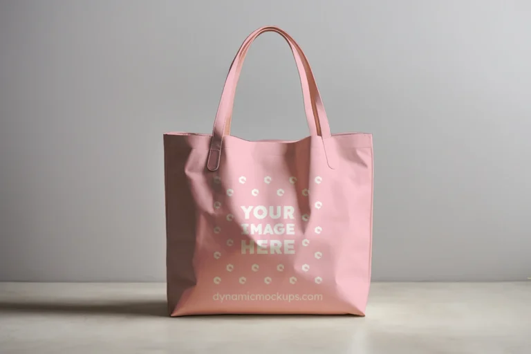 Pink Canvas Tote Bag Mockup Front View Template