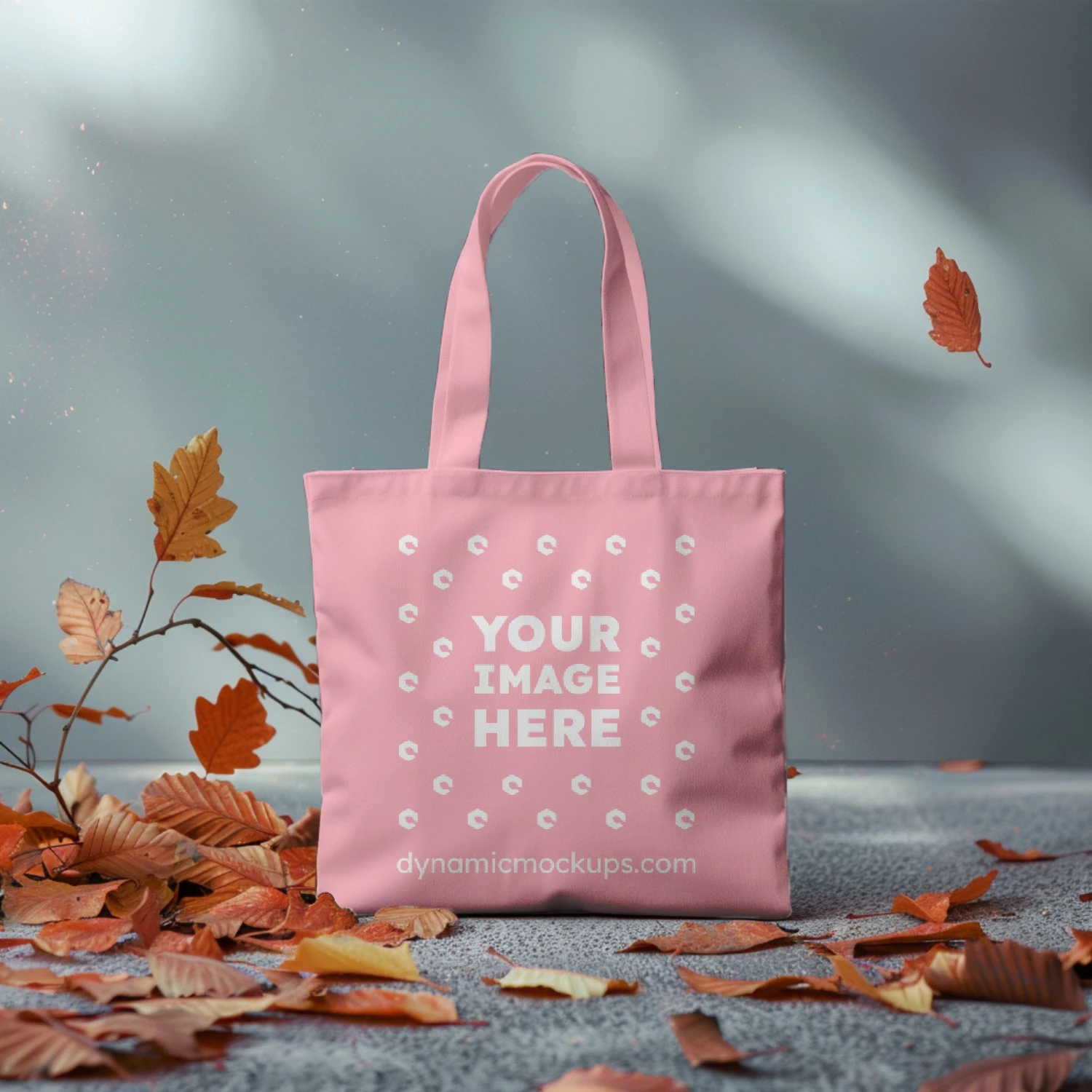 Pink Canvas Tote Bag Mockup Front View Template #665 + PSD | Use It Now