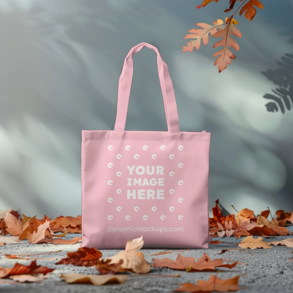 Pink Canvas Tote Bag Mockup Front View Template