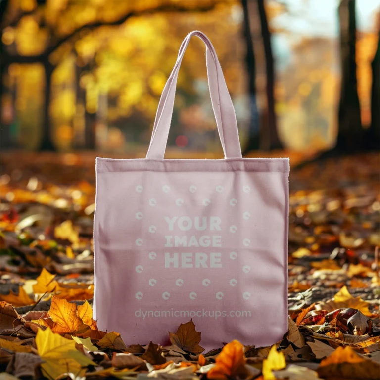 Pink Canvas Tote Bag Mockup Front View Template