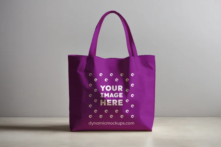 Purple Canvas Tote Bag Mockup Front View Template