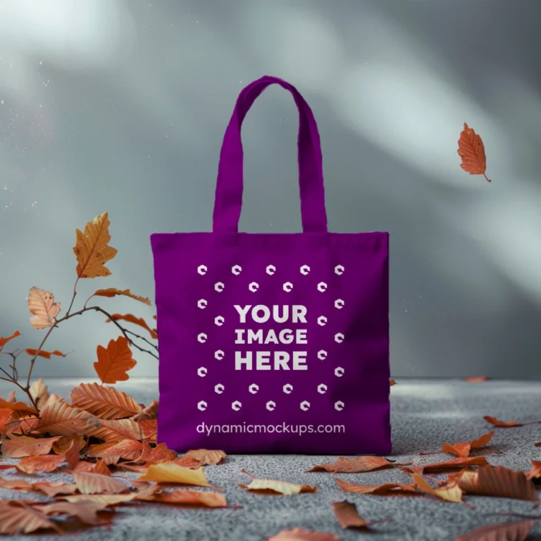 Purple Canvas Tote Bag Mockup Front View Template