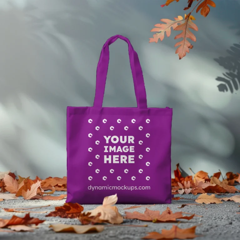 Purple Canvas Tote Bag Mockup Front View Template