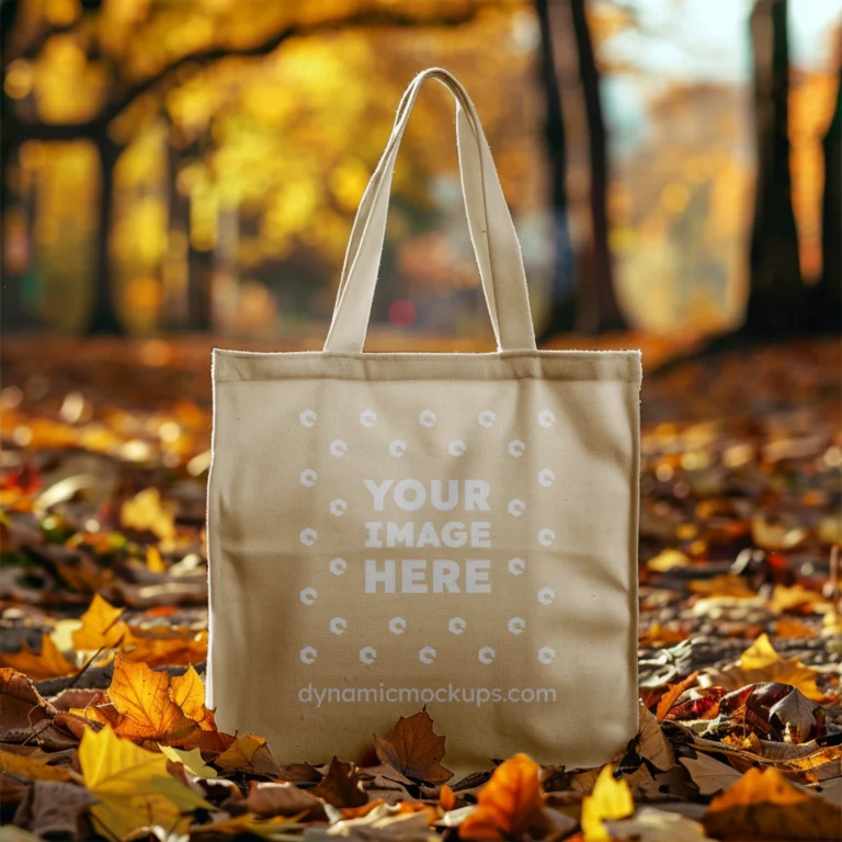 Tan Canvas Tote Bag Mockup Front View Template