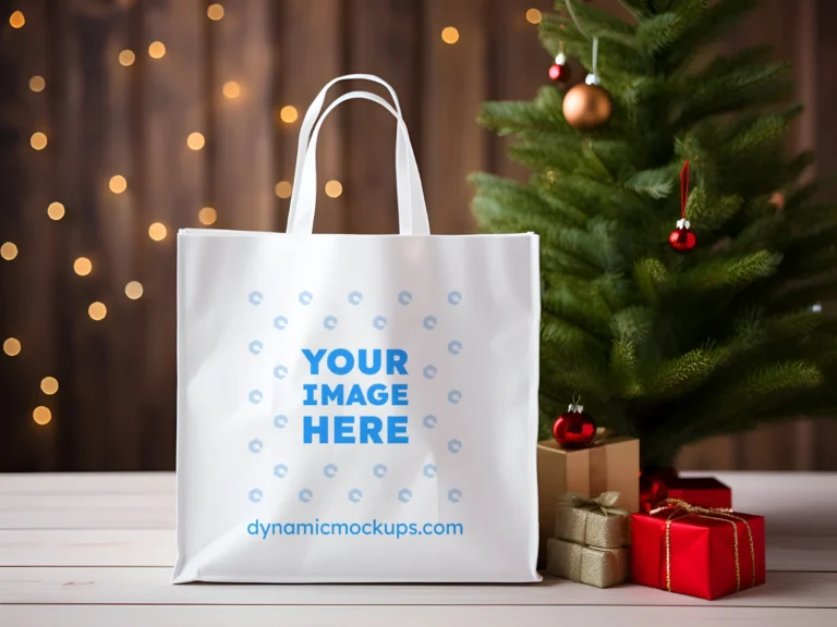 White Canvas Tote Bag Mockup Front View Template