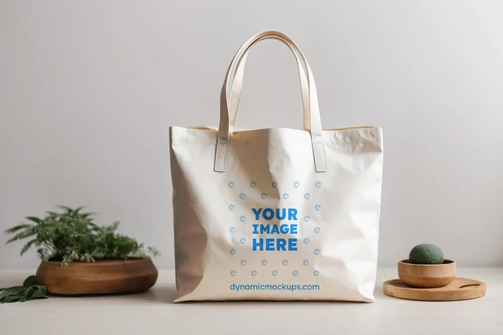 White Canvas Tote Bag Mockup Front View Template