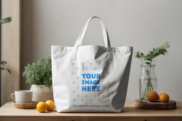 White Canvas Tote Bag Mockup Front View Template