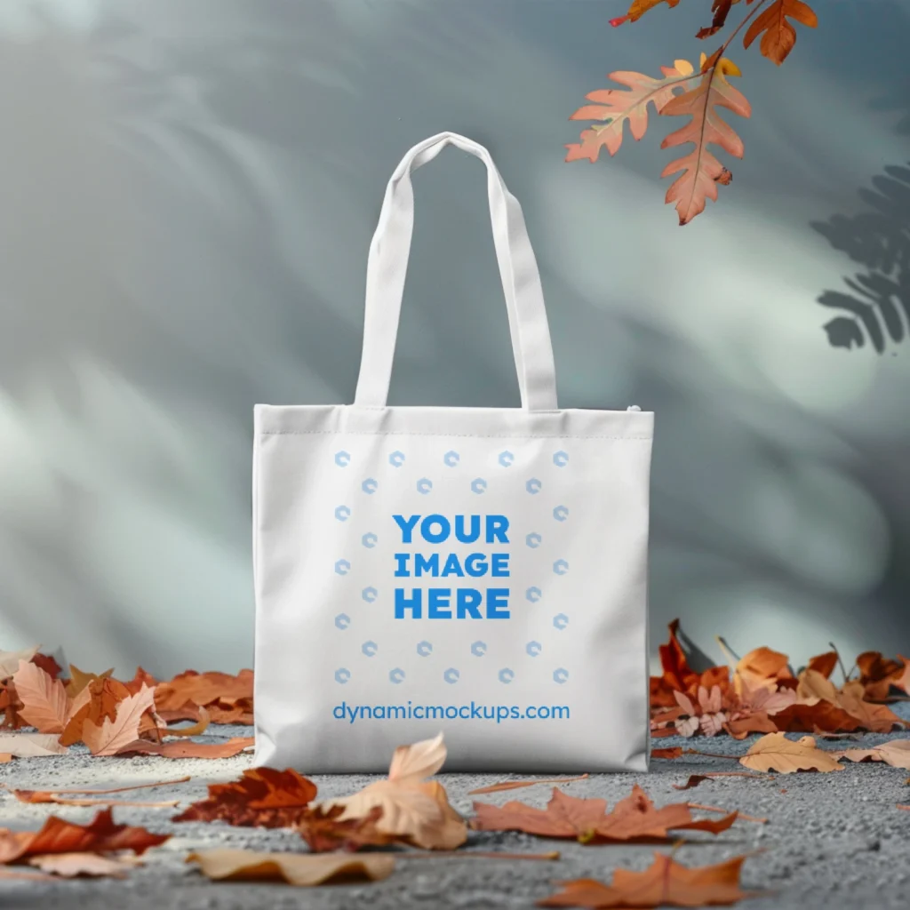 White Canvas Tote Bag Mockup Front View Template