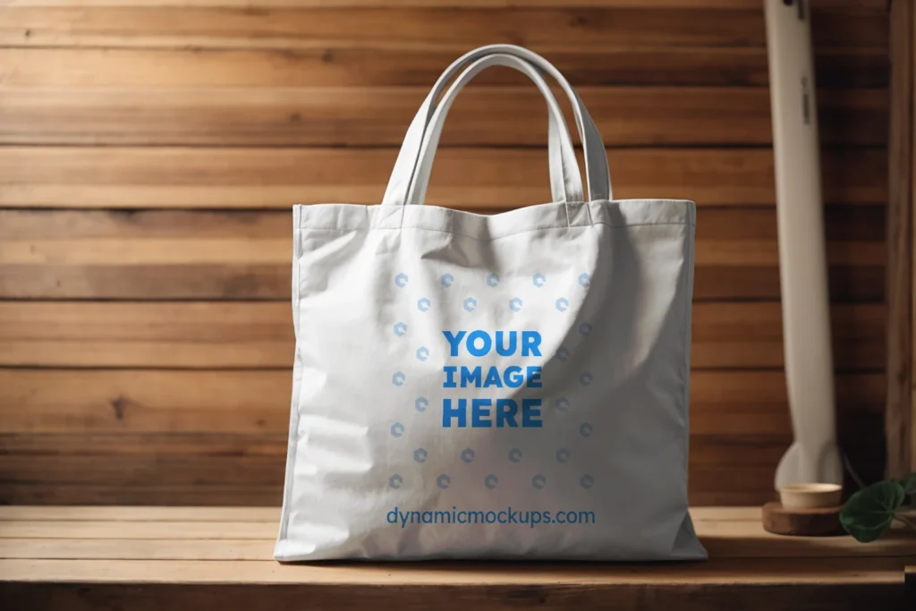 White Canvas Tote Bag Mockup Front View Template