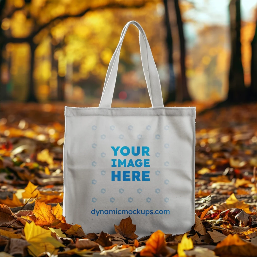 White Canvas Tote Bag Mockup Front View Template