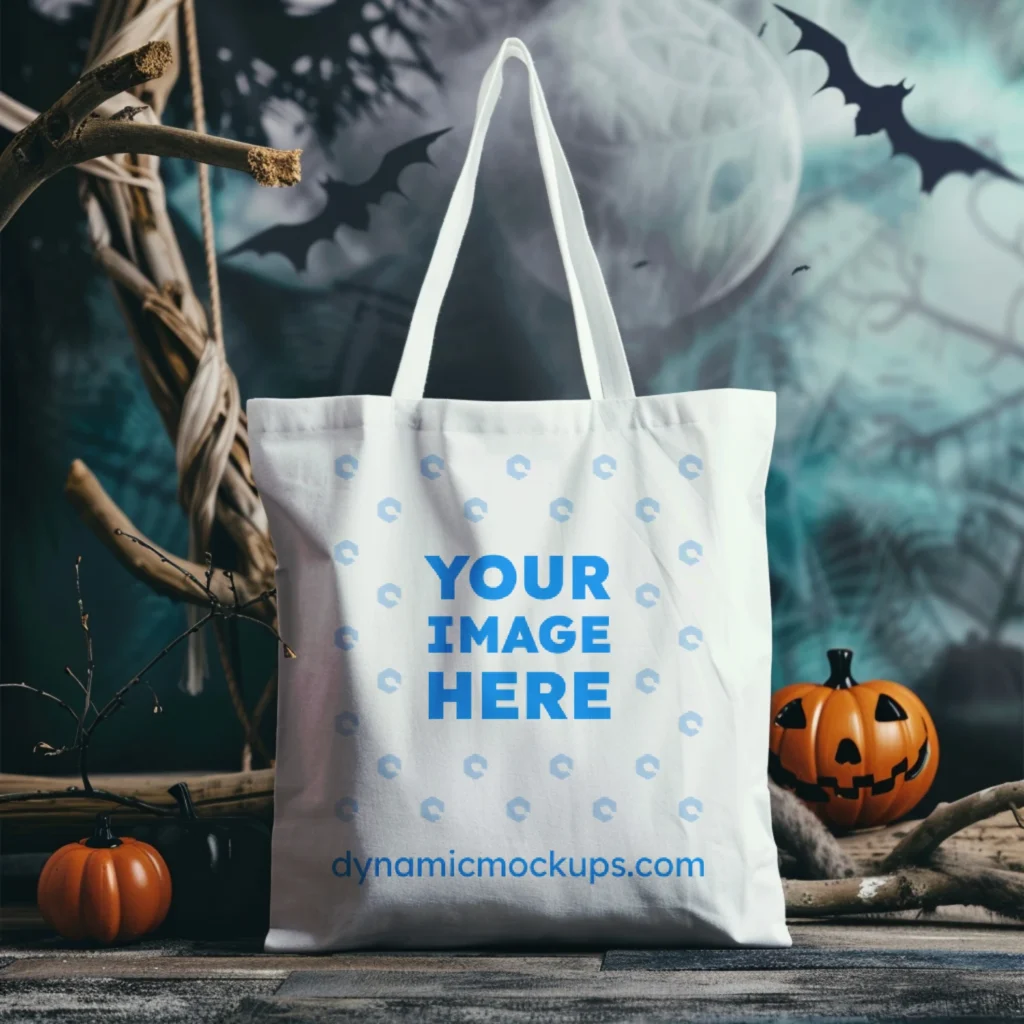 White Canvas Tote Bag Mockup Front View Template