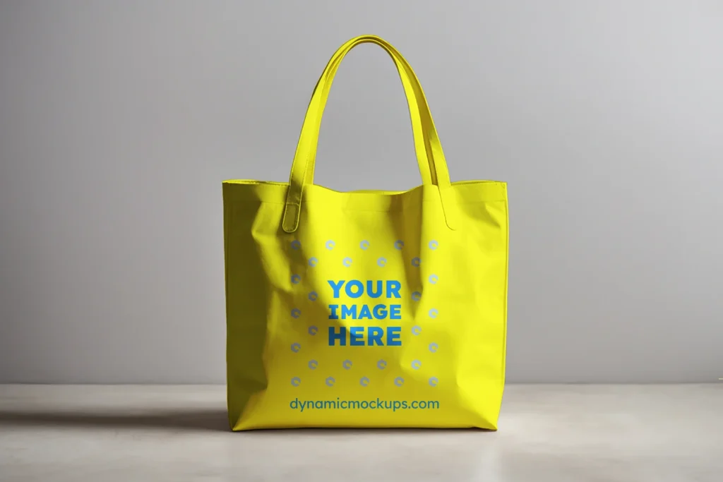 Yellow Canvas Tote Bag Mockup Front View Template