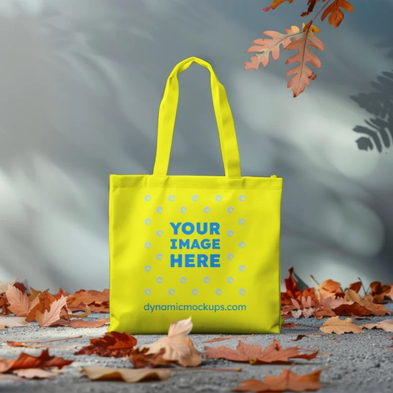 Yellow Canvas Tote Bag Mockup Front View Template