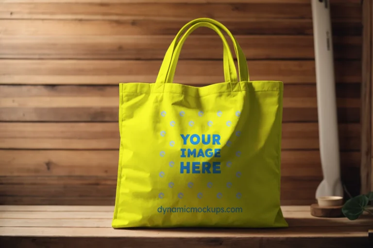 Yellow Canvas Tote Bag Mockup Front View Template