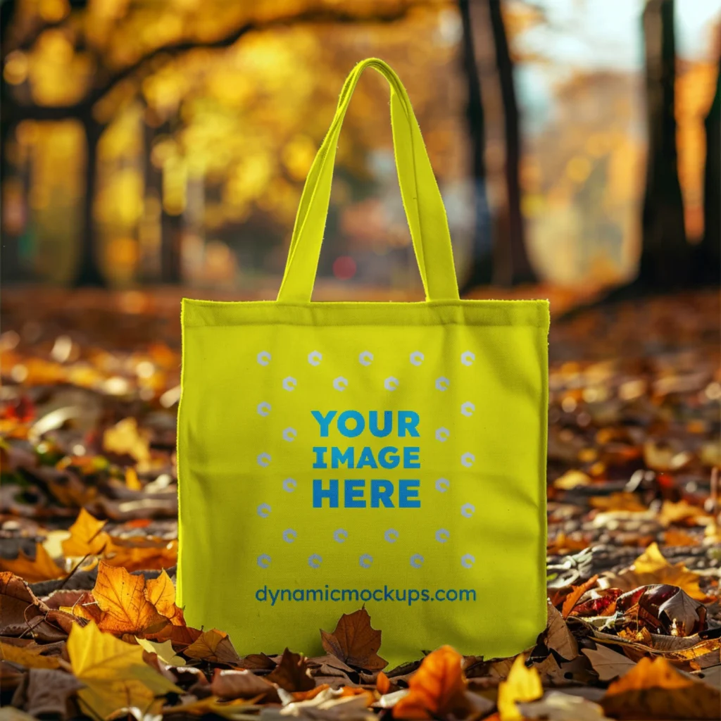 Yellow Canvas Tote Bag Mockup Front View Template