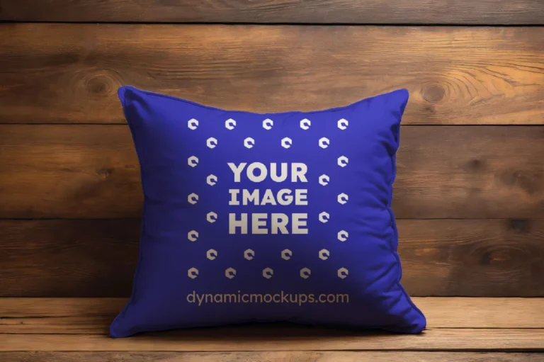 Blue Square Pillow Cover Mockup Template