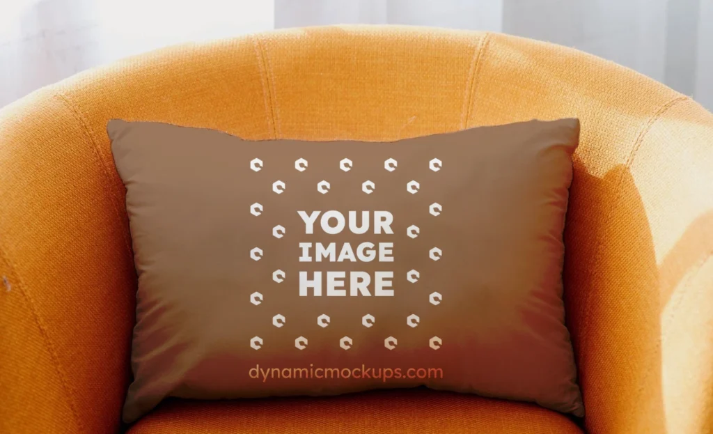 Brown Square Pillow Cover Mockup Template