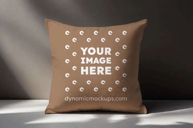 Brown Square Pillow Cover Mockup Template