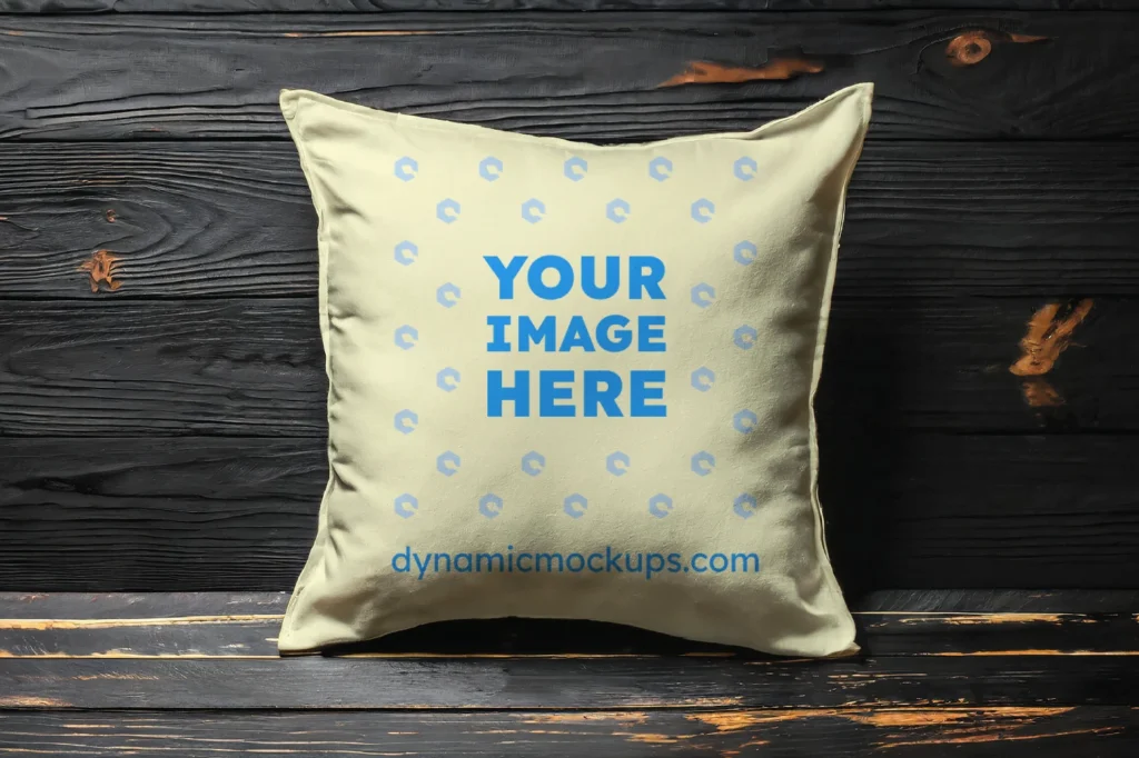 Cream Square Pillow Cover Mockup Template