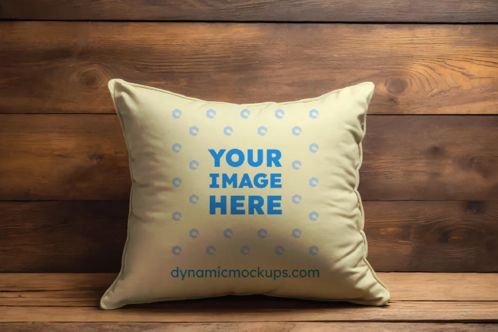 Cream Square Pillow Cover Mockup Template