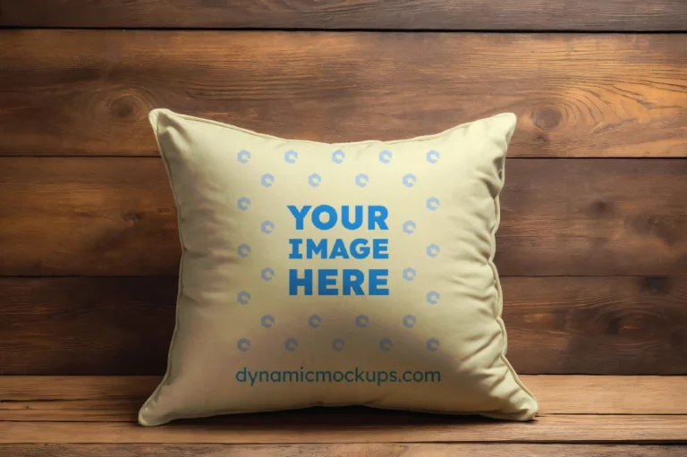 Cream Square Pillow Cover Mockup Template