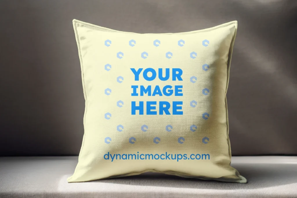 Cream Square Pillow Cover Mockup Template