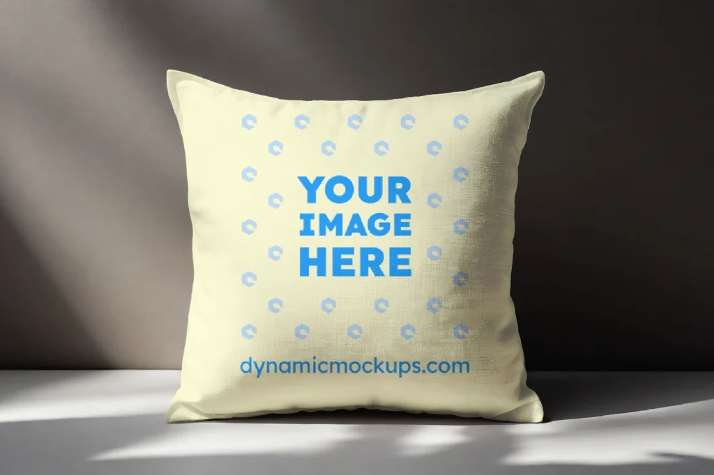 Cream Square Pillow Cover Mockup Template