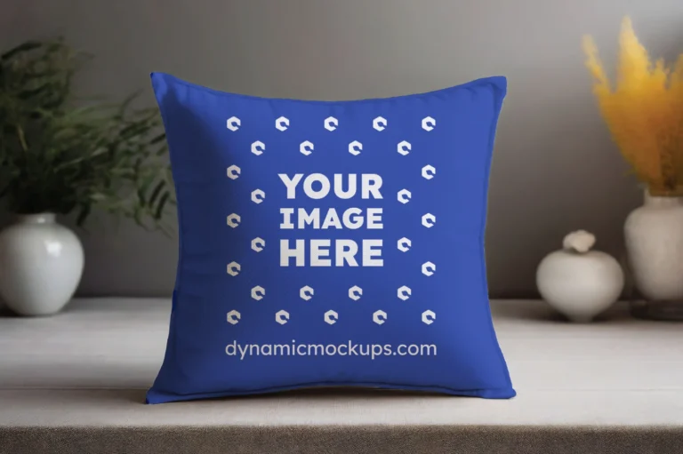 Dark Blue Square Pillow Cover Mockup Template