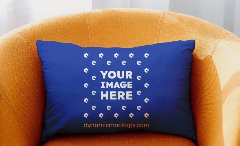 Dark Blue Square Pillow Cover Mockup Template