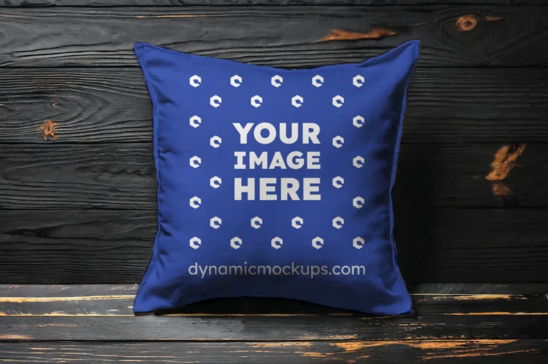 Dark Blue Square Pillow Cover Mockup Template