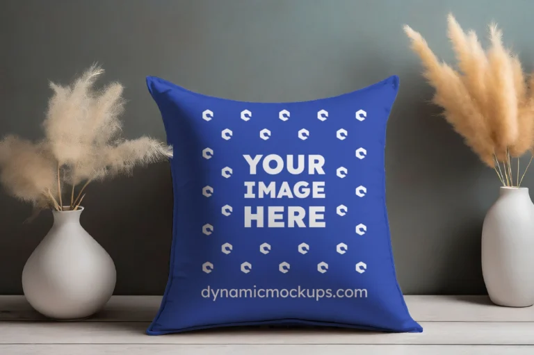 Dark Blue Square Pillow Cover Mockup Template