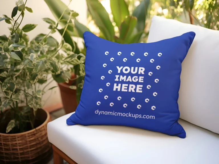 Dark Blue Square Pillow Cover Mockup Template