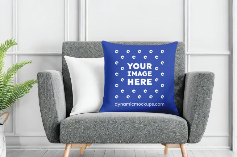 Dark Blue Square Pillow Cover Mockup Template