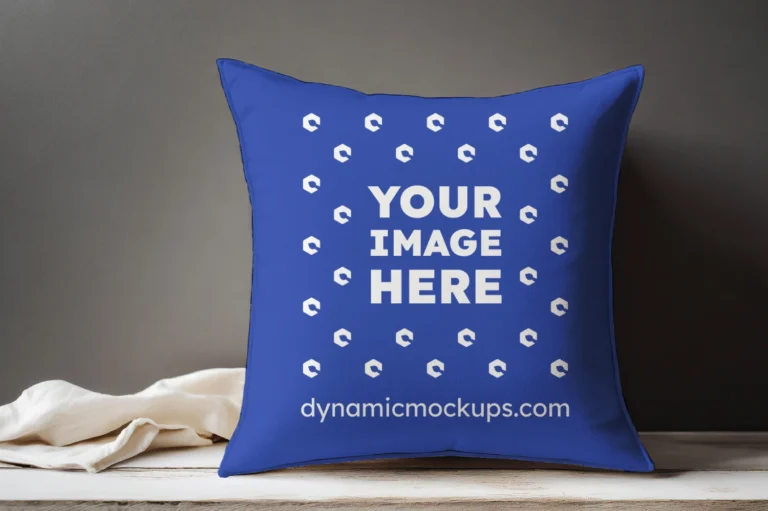 Dark Blue Square Pillow Cover Mockup Template