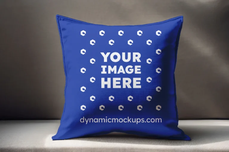 Dark Blue Square Pillow Cover Mockup Template