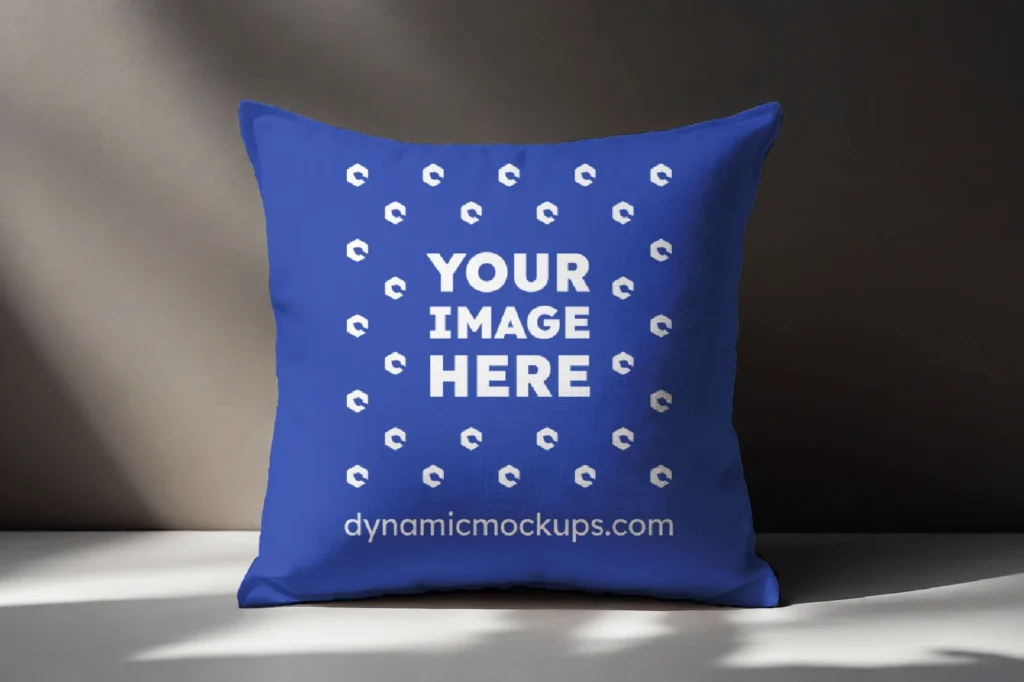 Dark Blue Square Pillow Cover Mockup Template