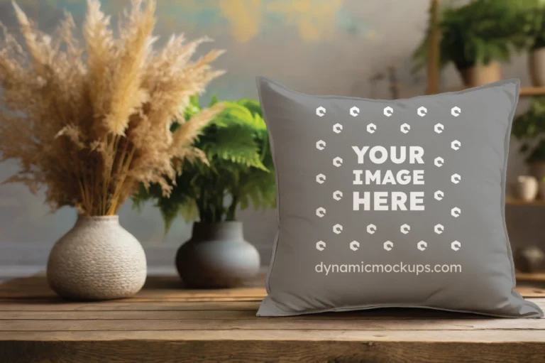 Dark Gray Square Pillow Cover Mockup Template