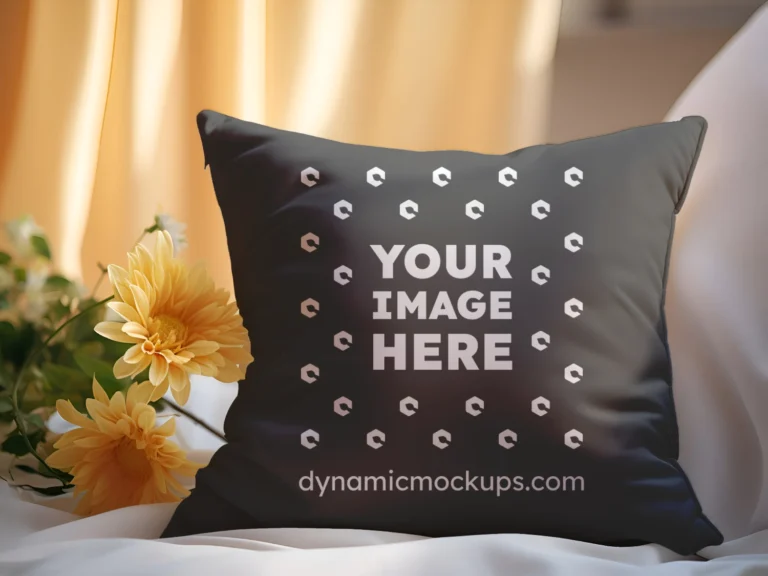 Dark Gray Square Pillow Cover Mockup Template