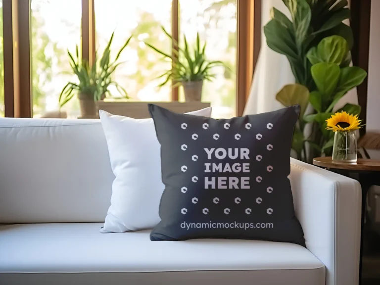 Dark Gray Square Pillow Cover Mockup Template