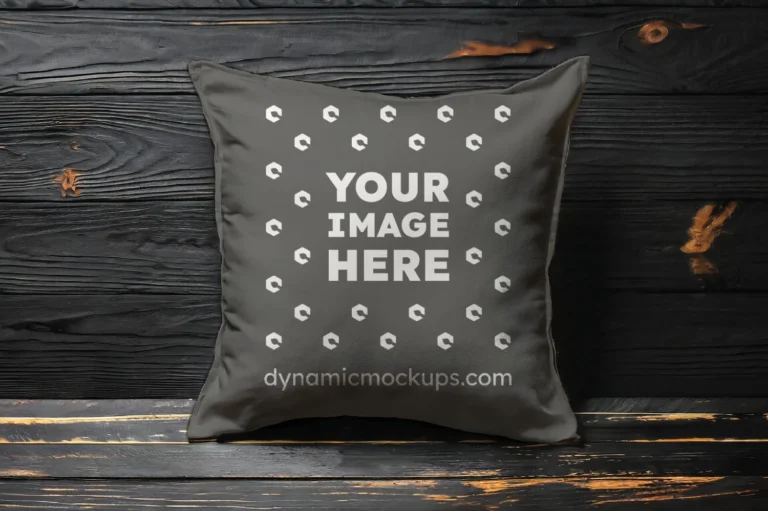 Dark Gray Square Pillow Cover Mockup Template