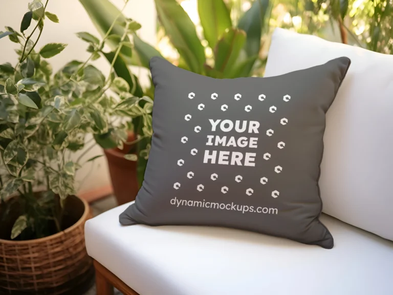 Dark Gray Square Pillow Cover Mockup Template