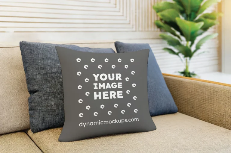 Dark Gray Square Pillow Cover Mockup Template