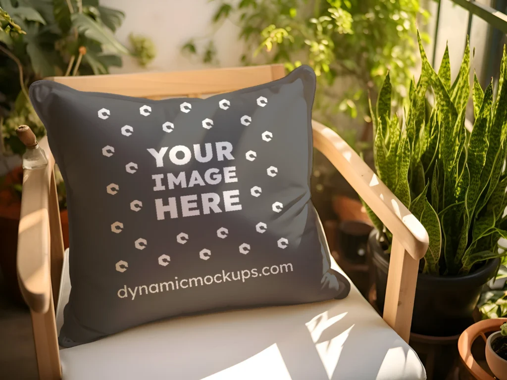 Dark Gray Square Pillow Cover Mockup Template