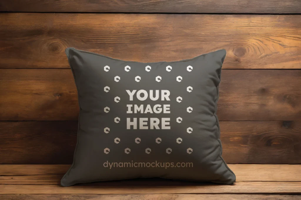 Dark Gray Square Pillow Cover Mockup Template