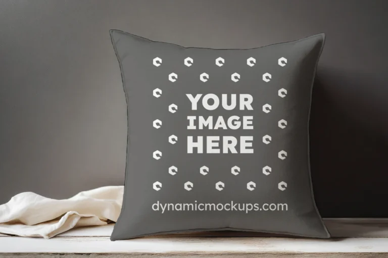 Dark Gray Square Pillow Cover Mockup Template