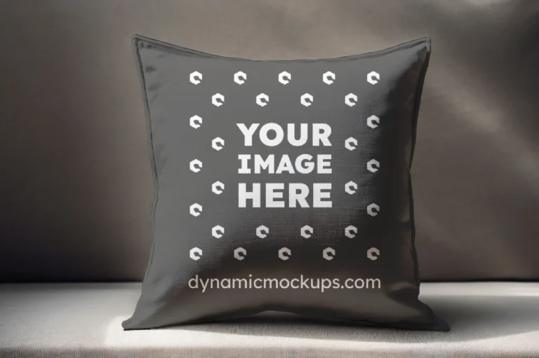 Dark Gray Square Pillow Cover Mockup Template