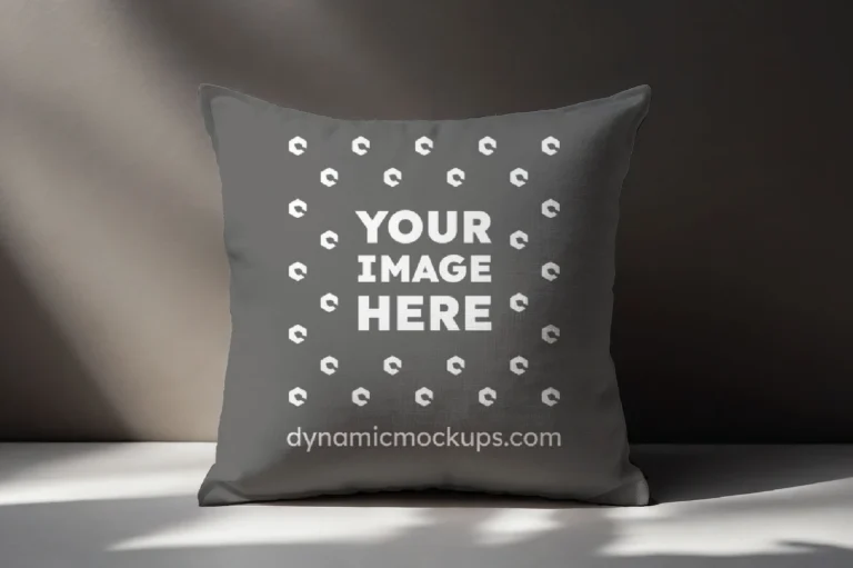 Dark Gray Square Pillow Cover Mockup Template