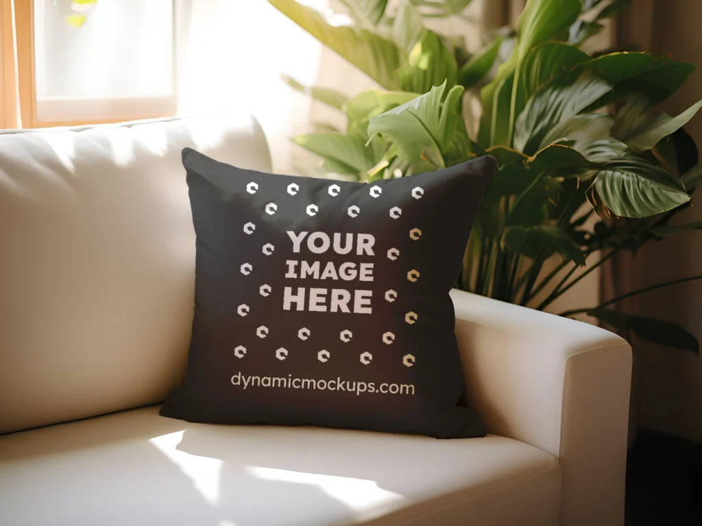 Dark Gray Square Pillow Cover Mockup Template