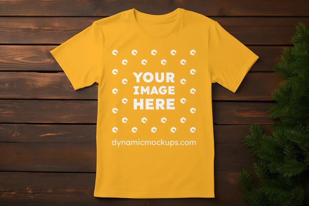 Flat Lay Orange T-shirt Mockup Front View Template